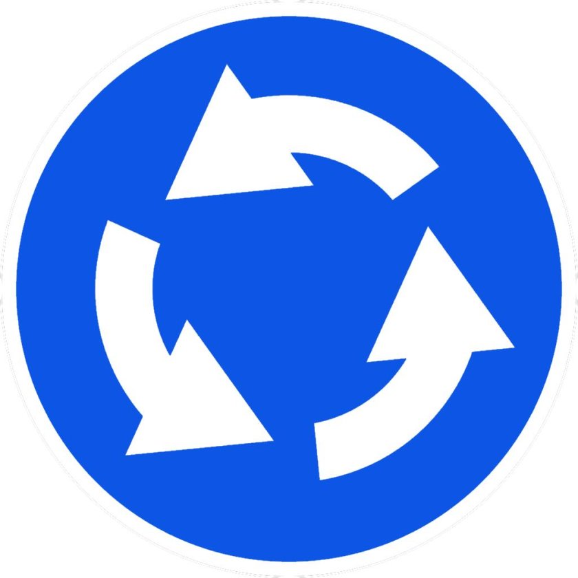 Дорожный знак круговое движение