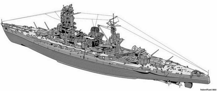 Японский линкор Нагато чертеж