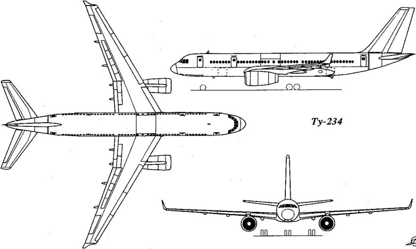 Ту-204 пассажирский самолёт схема
