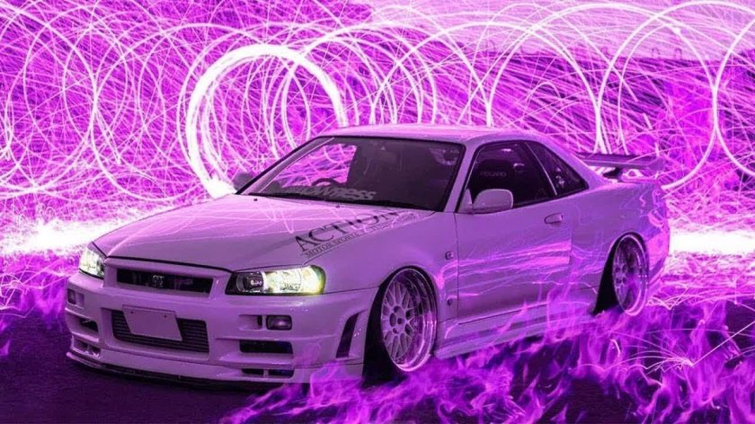 Nissan Skyline GTR r34 фиолетовый