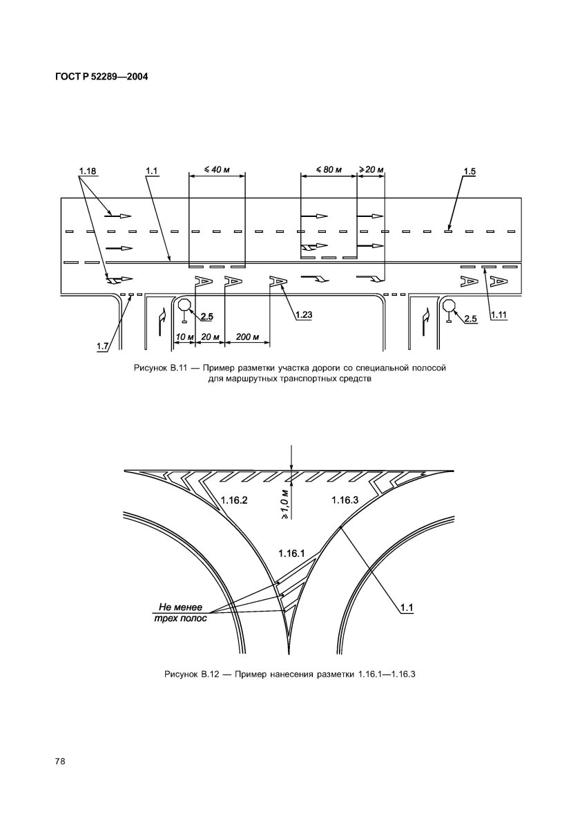Разметка по ГОСТ Р 52289-2004