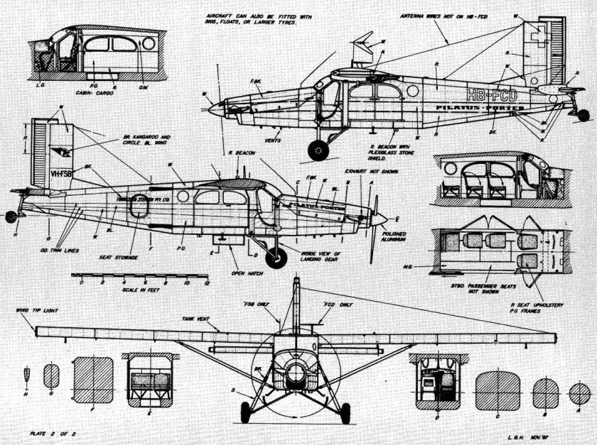 Pilatus PC-6 Turbo Porter чертежи