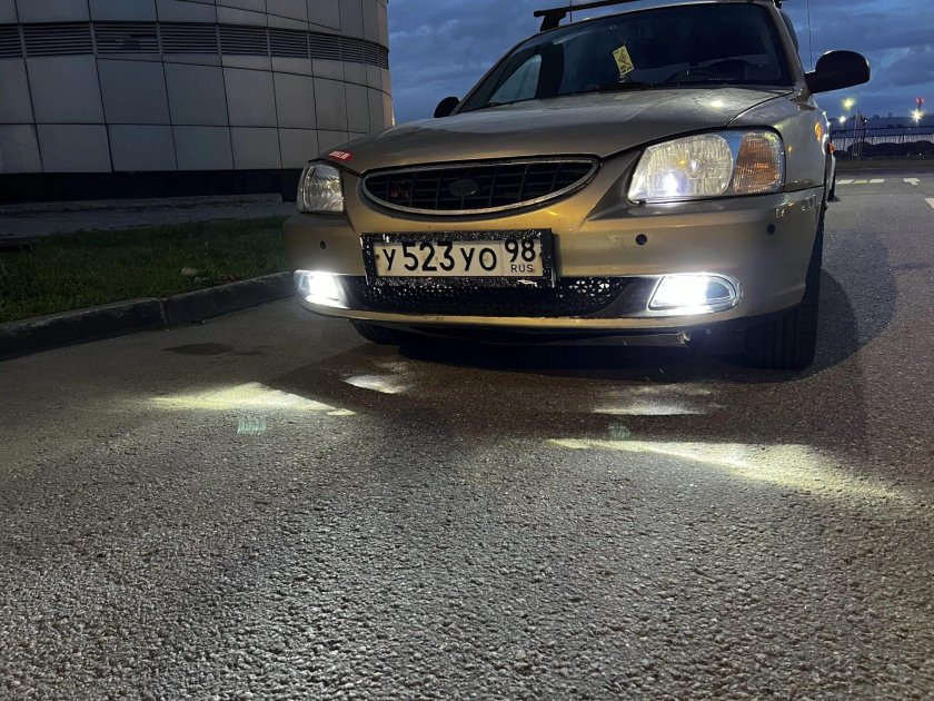 Led туманки на Hyundai Accent