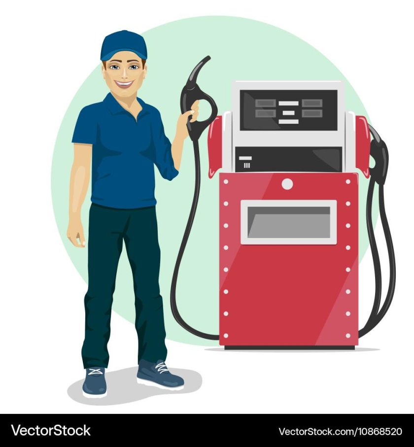 Заправщик АЗС вектор