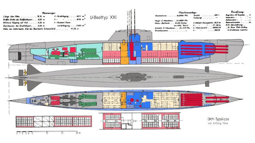 Подводные лодки Германии второй мировой войны чертежи