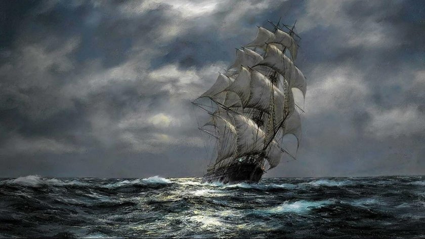 Энди Симмонс пейзаж море шторм