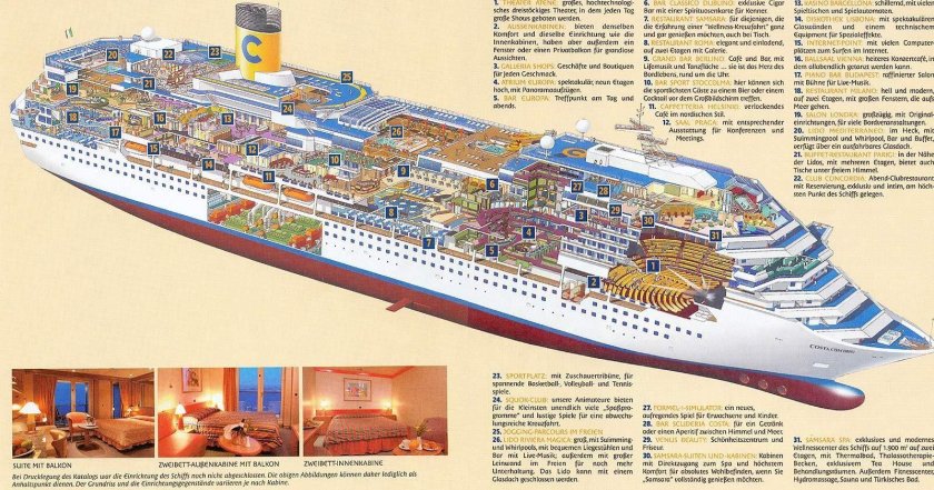 Чертеж круизного судна Costa Concordia