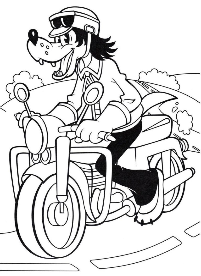 Разукрашка волка с ну погоди