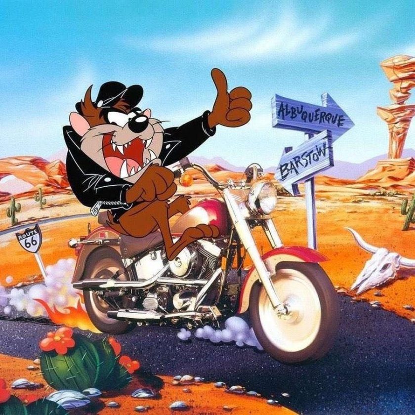 Тасманийский дьявол на мотоцикле