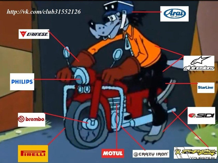 Ну погоди волк на мотоцикле