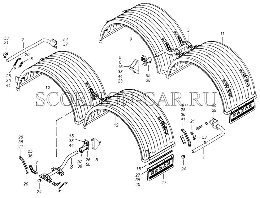 Заднее крыло КАМАЗ 6522