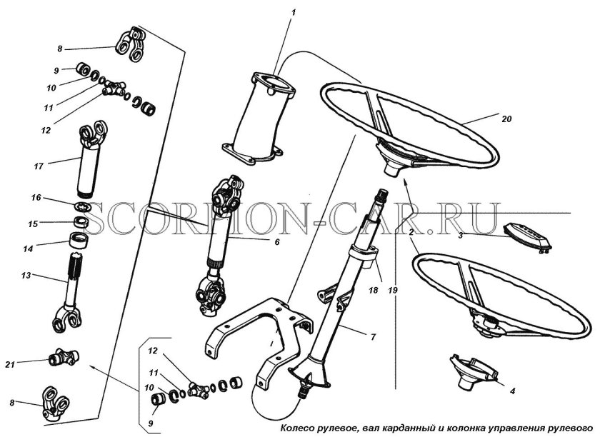 Карданный вал рулевой колонки КАМАЗ 65115