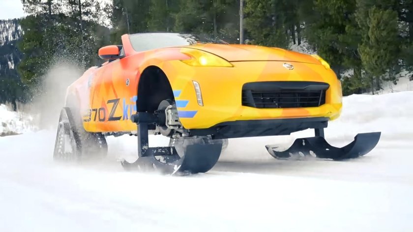 Nissan 370z на гусеницах