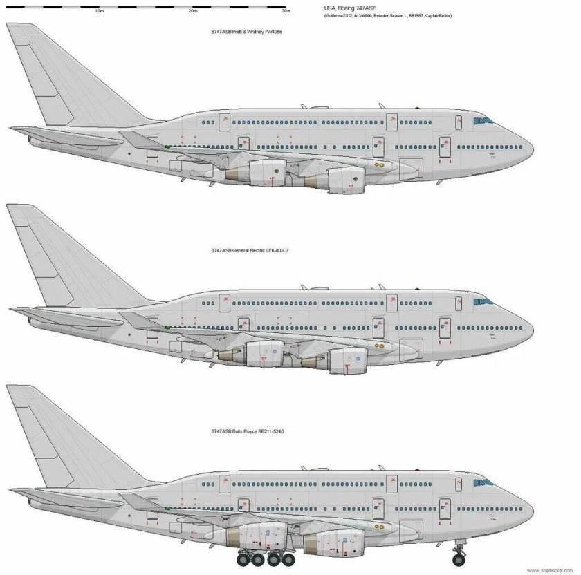 Схема самолета Боинг 747
