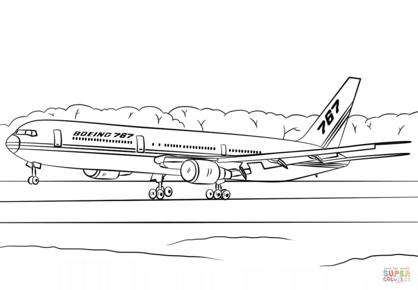Раскраска самолет Боинг 737