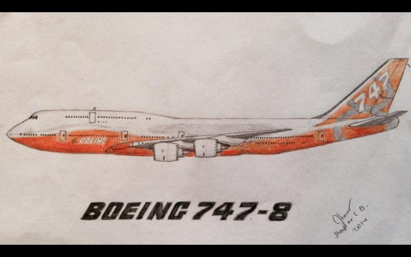 Рисунки самолета Боинг 747