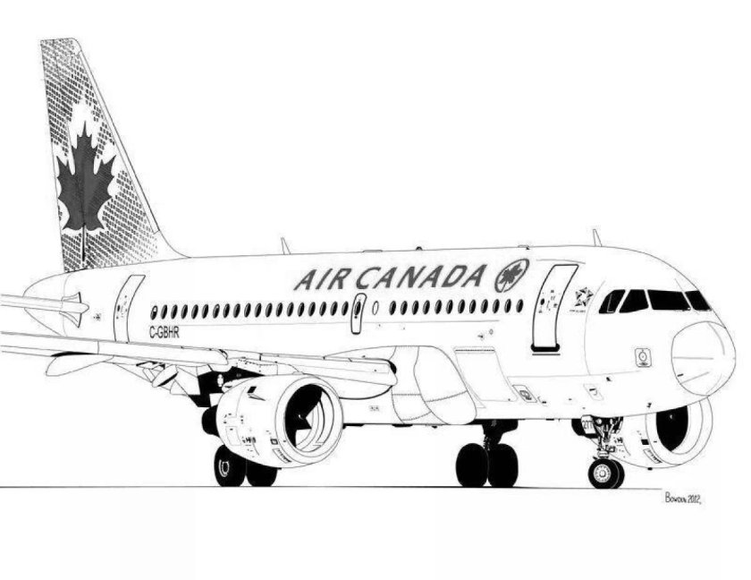 Раскраска самолет Боинг 737 800