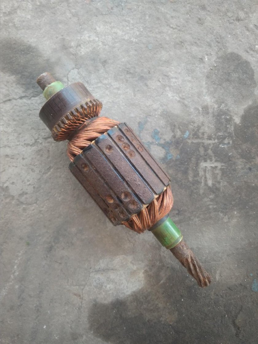 Болгарка из электродвигателя