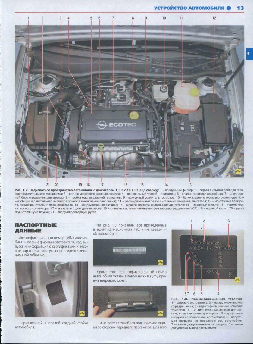 Опель Астра h под капотом
