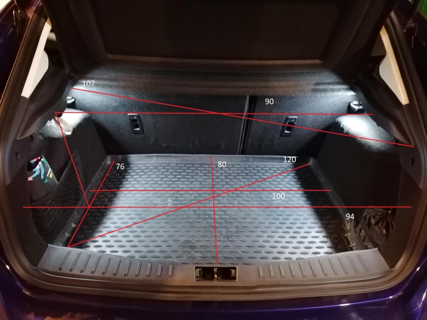 Ширина багажника Форд фокус 3