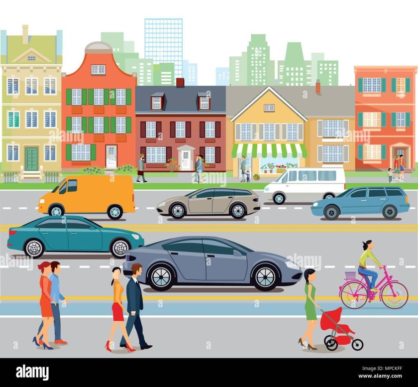 Транспорт в городе рисунок