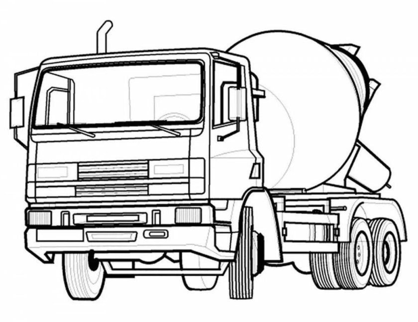 Раскраска КАМАЗ бетономешалка