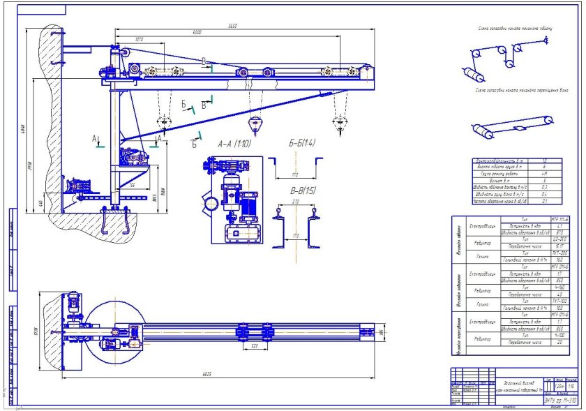 Поворотный кран укосина 1т/4000 мм