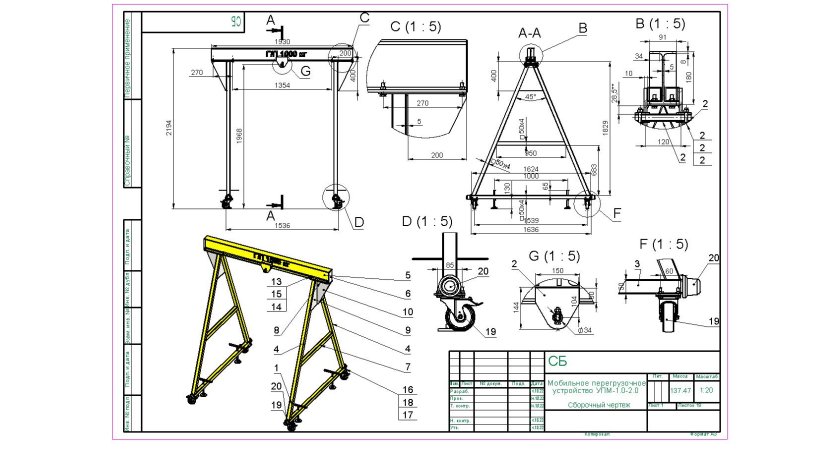 Мобильное перегрузочное устройство 1 тонна