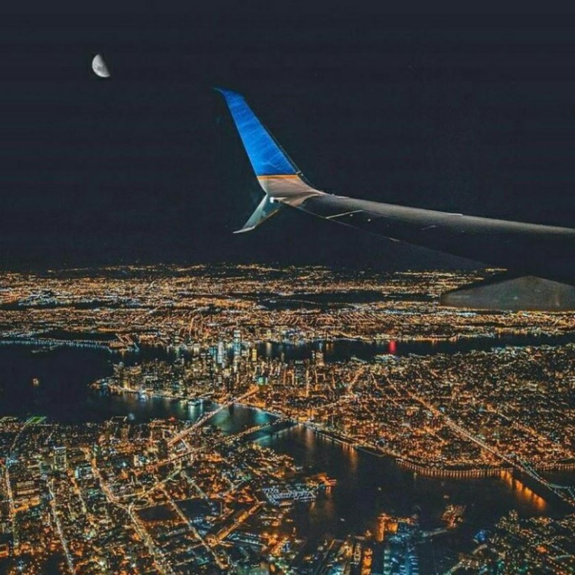 Нью-Йорк вид с самолета