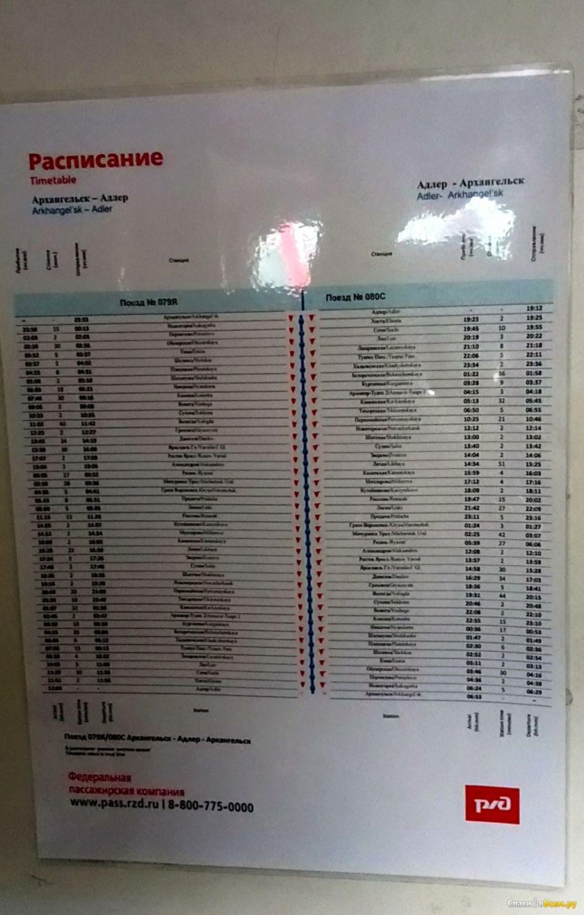 Поезд 261 Адлер Архангельск