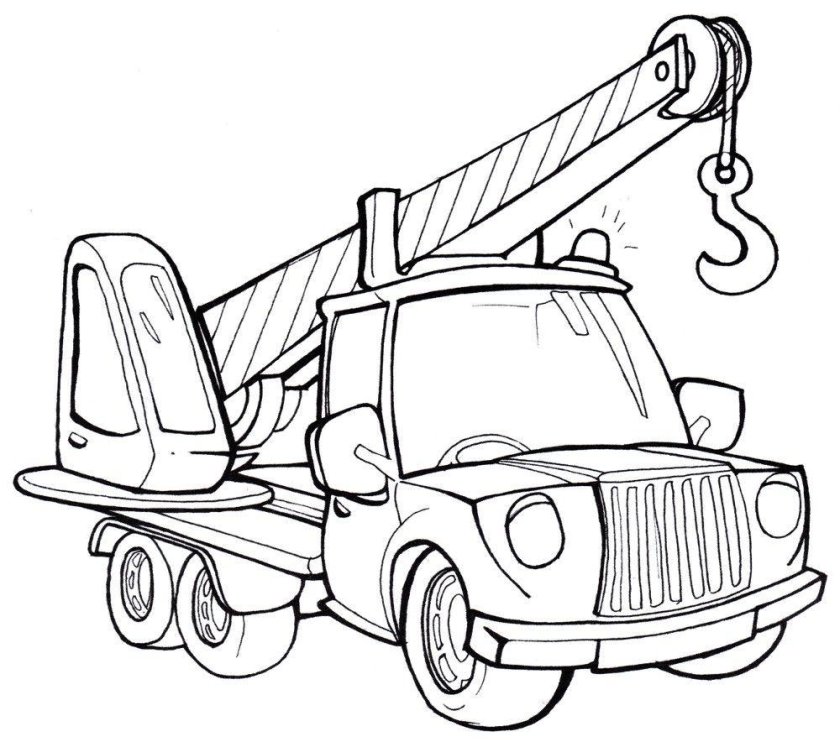 Раскраска машина кран