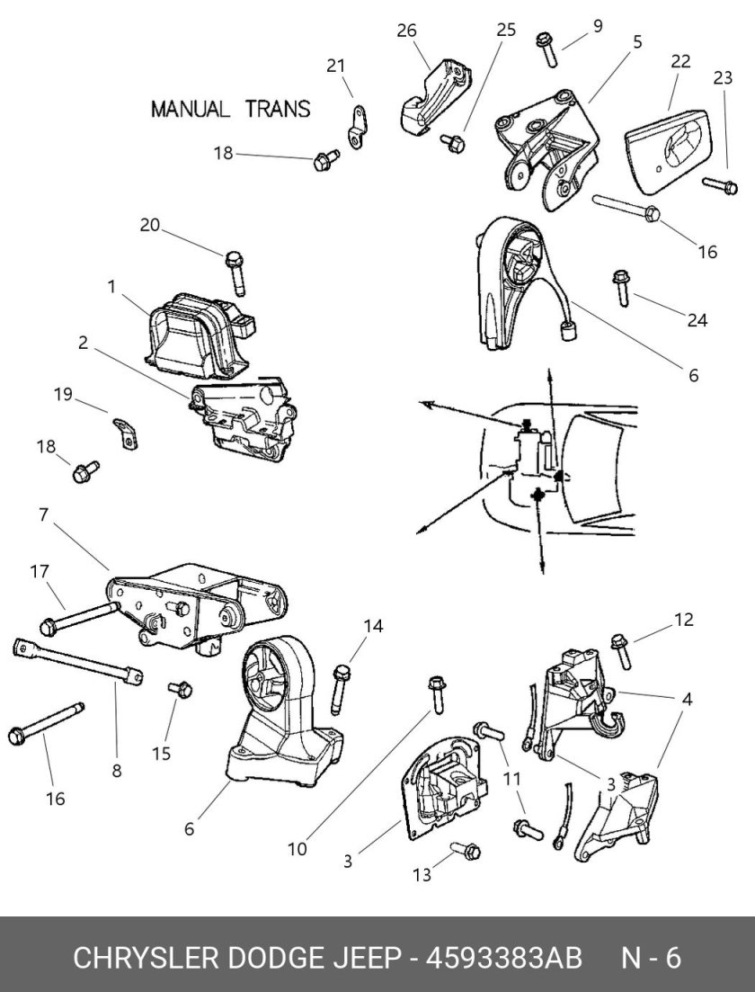 Схема двигателя Chrysler Voyager 2.4