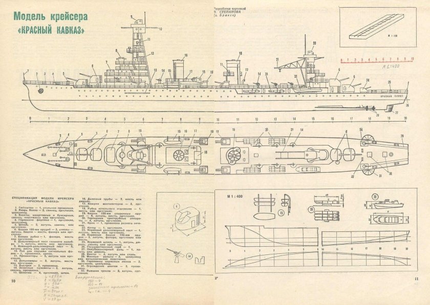 Легкий крейсер Светлана чертежи