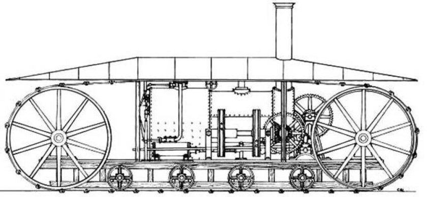 Первый паровой трактор Англия 1832