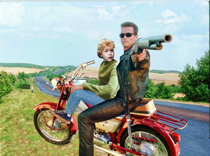 Терминатор на мотоцикле