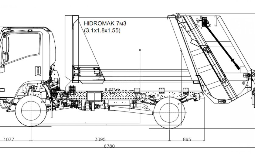 Мусоровоз БМ-53229 чертеж