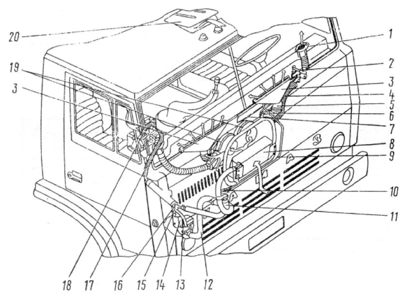 Система отопления кабины КАМАЗ 5320
