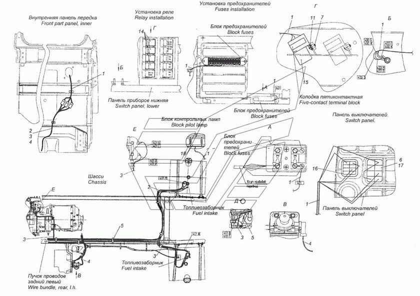 КАМАЗ 6520 схема электрооборудования евро 4