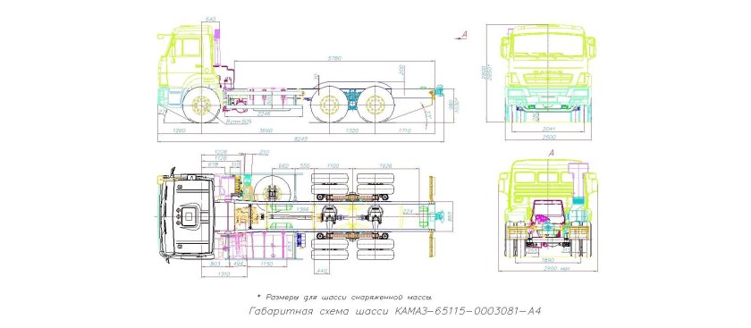 КАМАЗ 65115 чертеж шасси