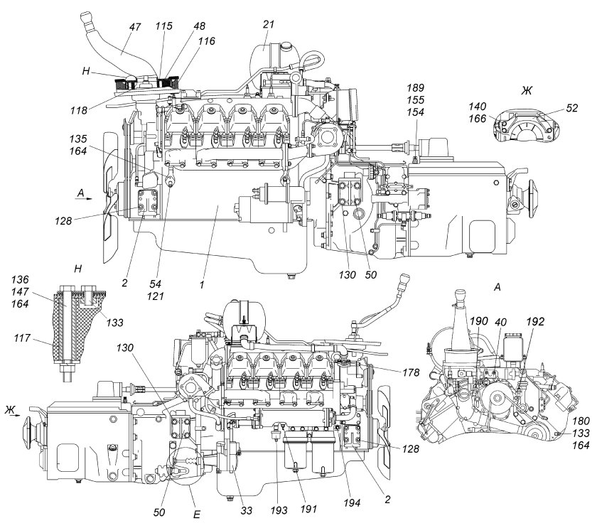 Схема двигателя КАМАЗ 65115 евро 3