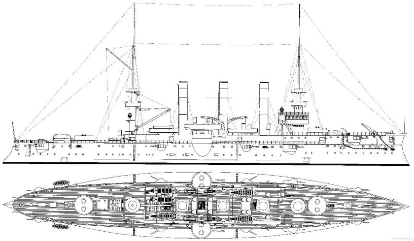 Броненосный крейсер Якумо чертежи