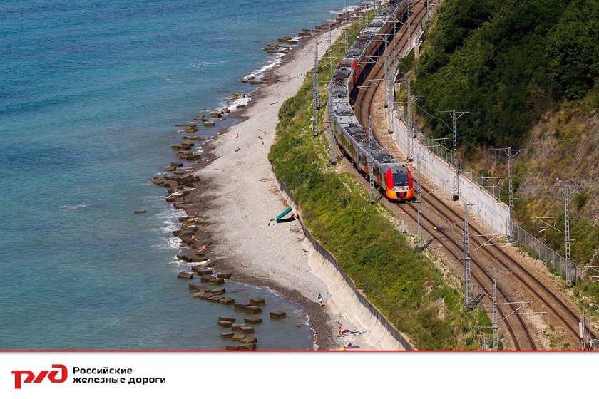 Сочи железная дорога вдоль моря
