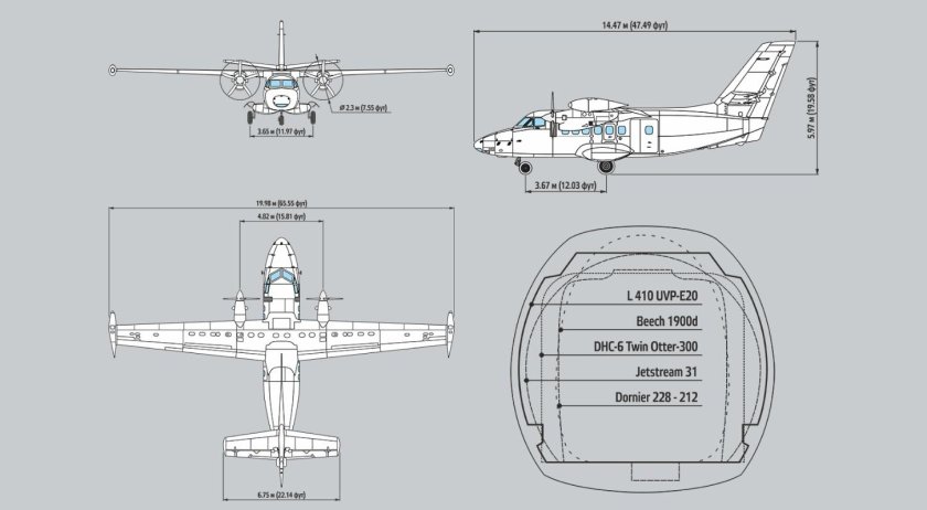 Let l-410 Turbolet чертеж