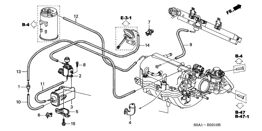 Хонда Аккорд 5 вакуумные трубки