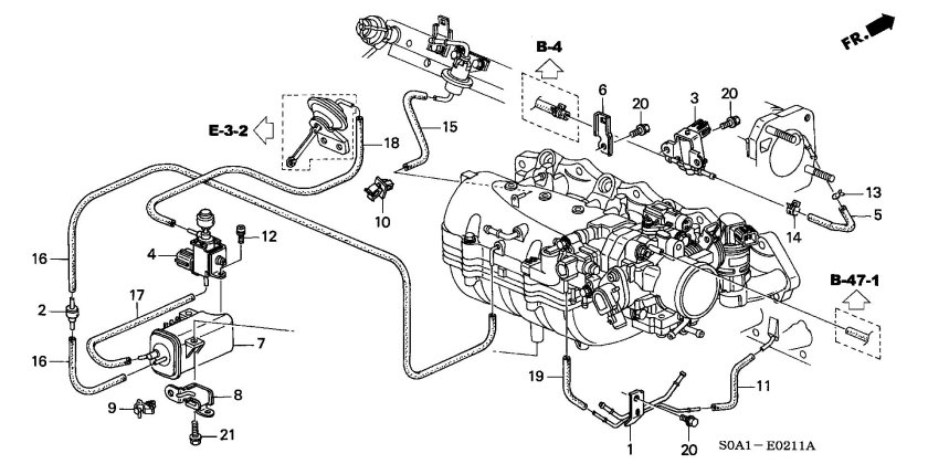 Вакуумная система Хонда Аккорд 6