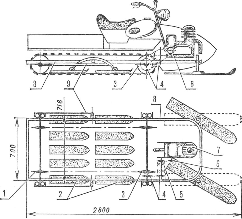 Снегоход Вепрь чертежи