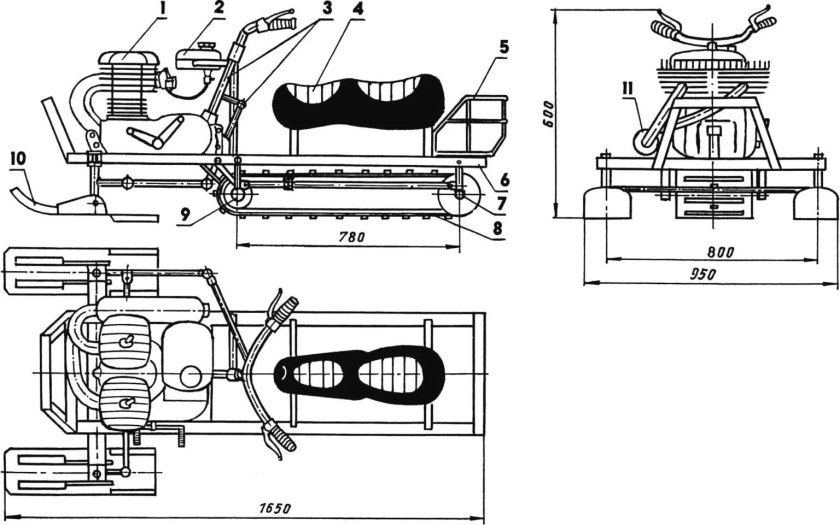 Мотособака своими руками чертежи и Размеры