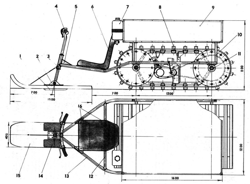 Чертежи рамы мотобуксировщика с гусеницей 380