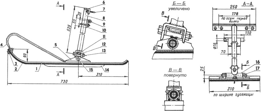 Снегоход Тайга 500 рама чертеж