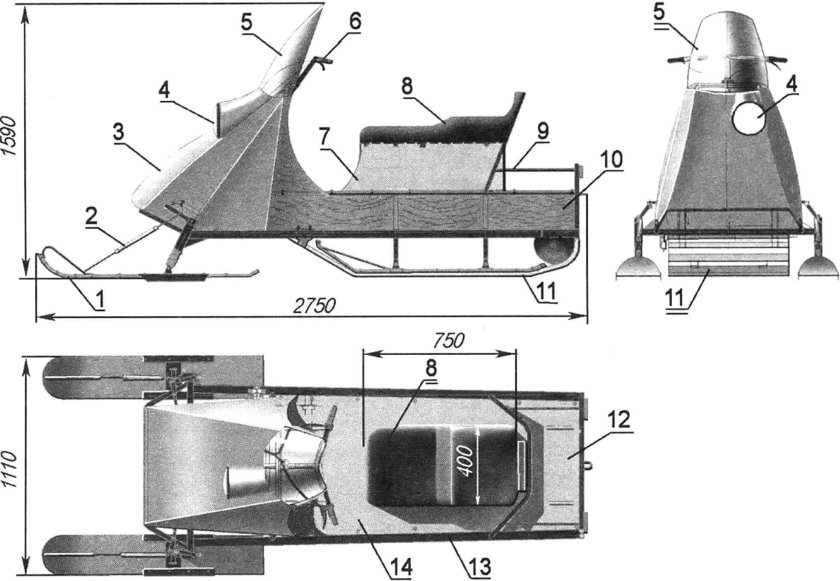 Чертеж гусеницы снегохода